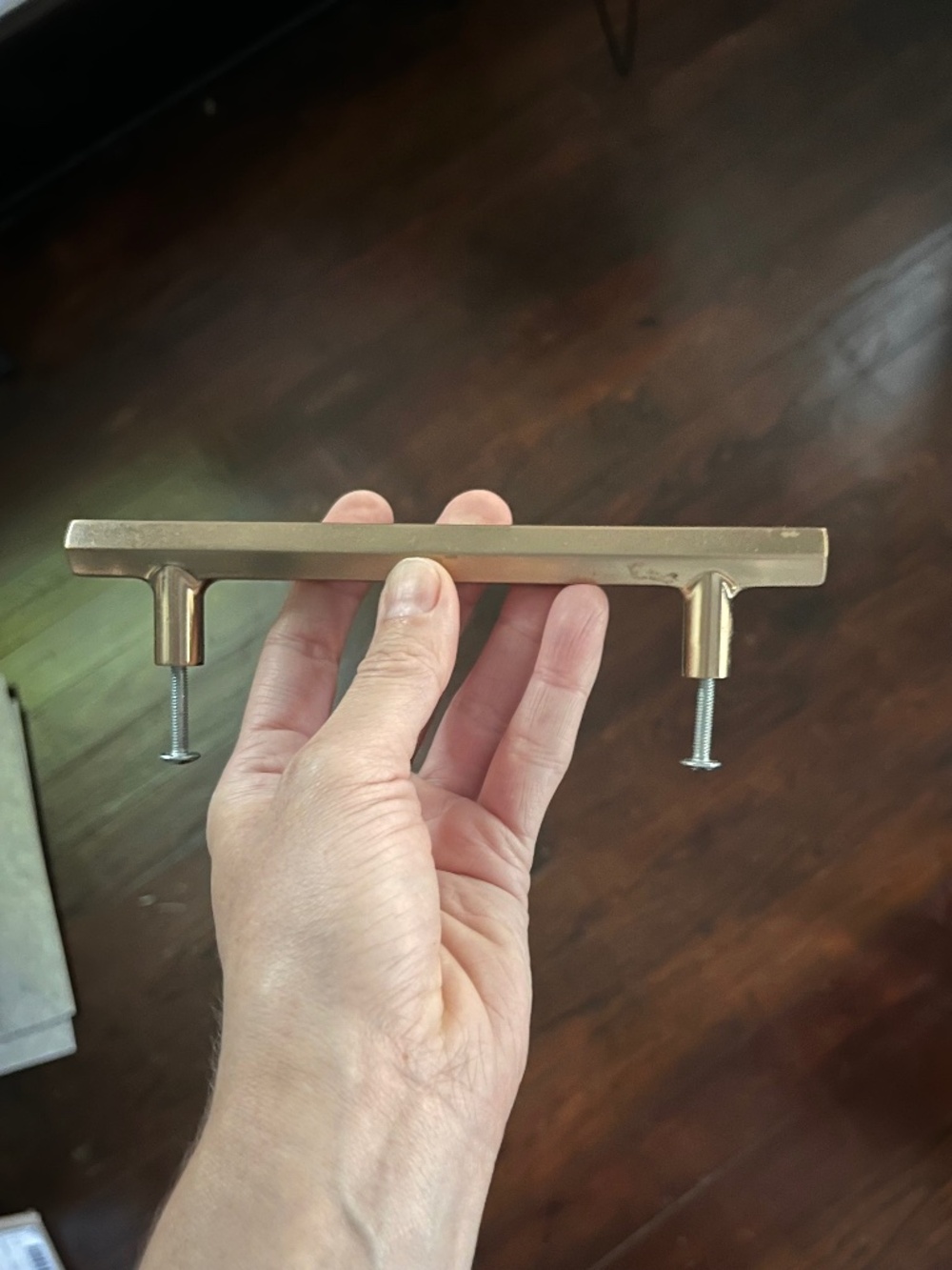 Brass hexagon kitchen hardware (West Elm?) - 31 pieces